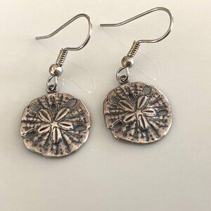 NWOT Silver sand dollar earrings, about 1/2".